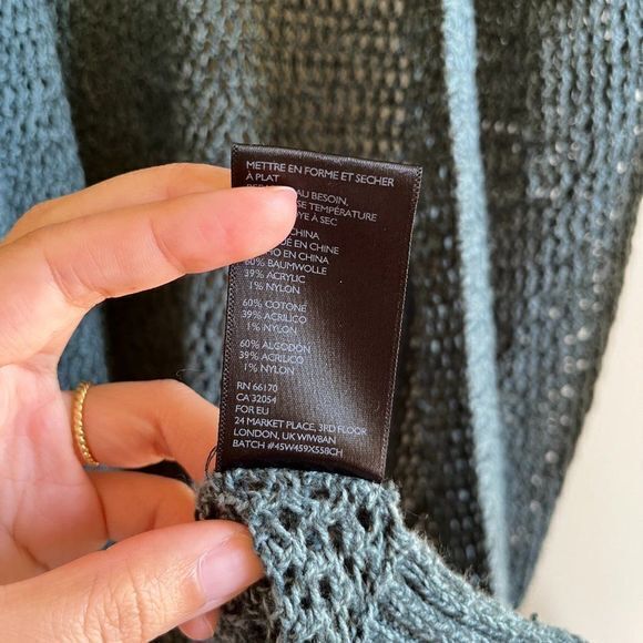 Kimchi Blue | Urban Outfitters‎ Open Front Knit Cardigan Long Green Pockets - Picture 6 of 8